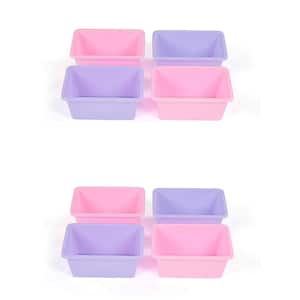 2.1 Gal. SM098 Standard Plastic Storage Container Bins in Pink/Purple (Set of 8)