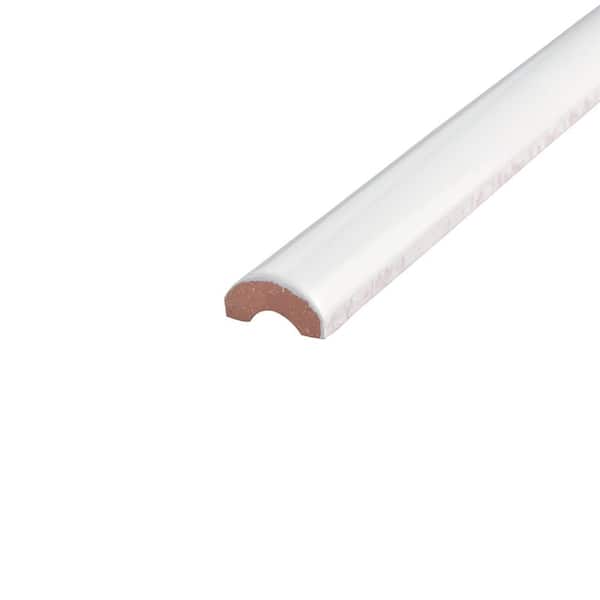 Bordon Moldura Blanco 1 in. x 7-7/8 in. Glossy Ceramic Wall Tile Trim