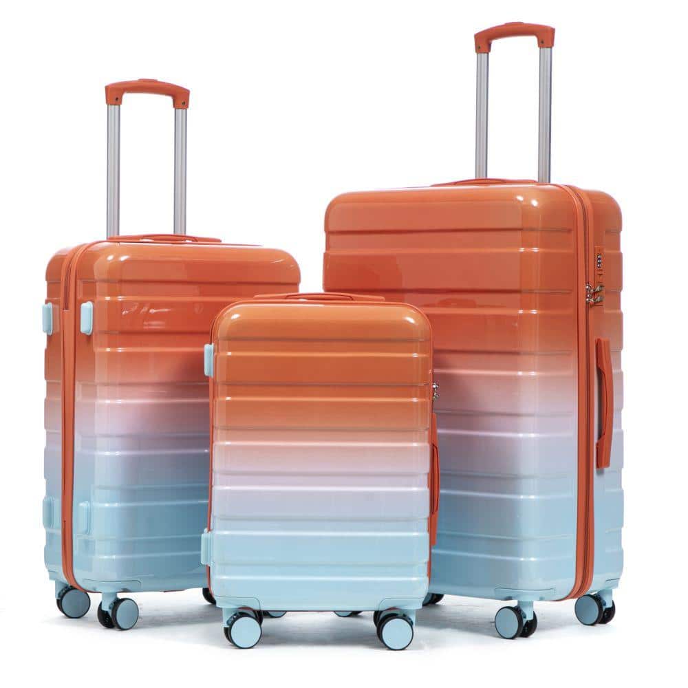 3-Piece 20/24/28 Inch PC Spinner Luggage Set, Gradient Color Combination Lock, Blue+Red price history on PriceWatchPro