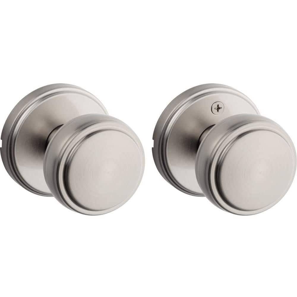 Kwikset Sora Satin Nickel Hall/Closet Round Rose Door Knob 720SOK