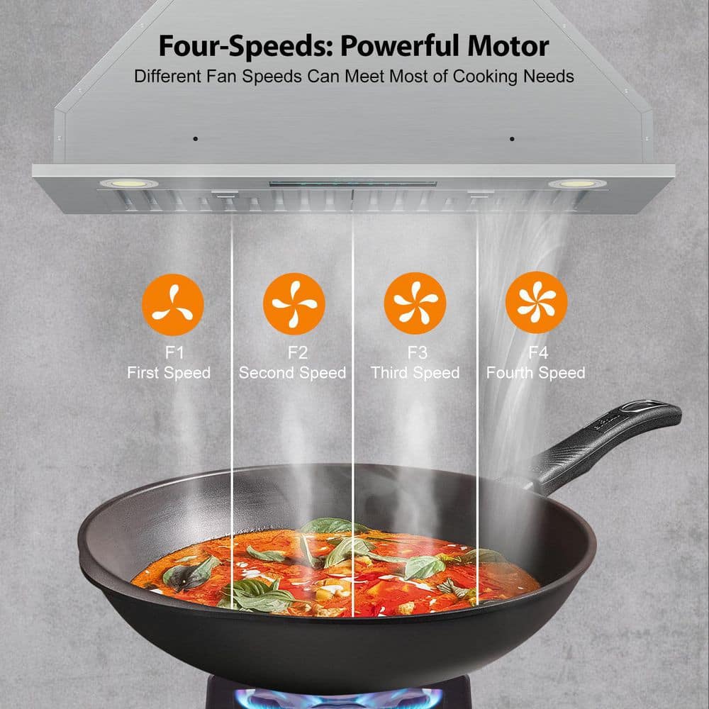 PowerFlow 27" Stainless Steel Convertible Insert Range Hood with Charcoal Filter
