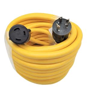 50 ft. 10/3 30 Amp 125V Twist Lock NEMA L5-30 Indoor/Outdoor Generator Extension Cord (L5-30P to L5-30R),Yellow