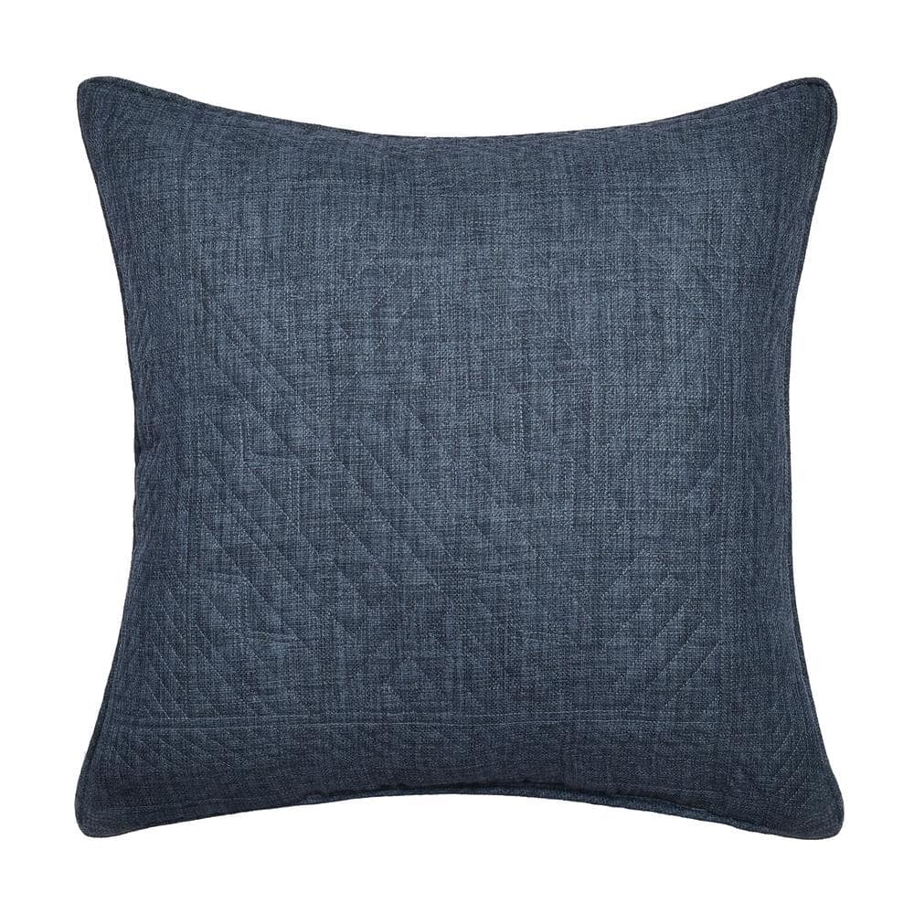 Eveleth Indigo Cotton Floral 18 in. Sq. Decorative Throw Pillow 18 in. L X 