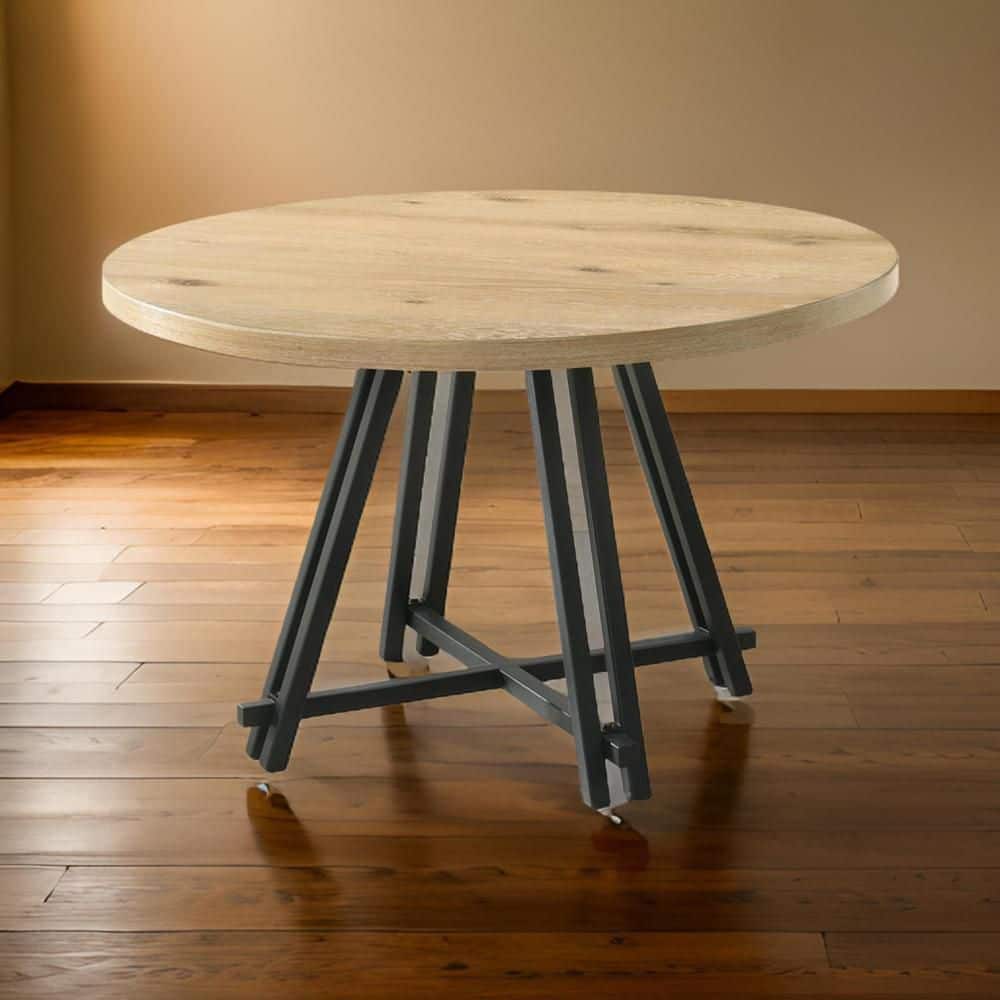 Tete Brown and Black Wood 47 in. 4 Legs Dining Table Seats 3 price history on PriceWatchPro