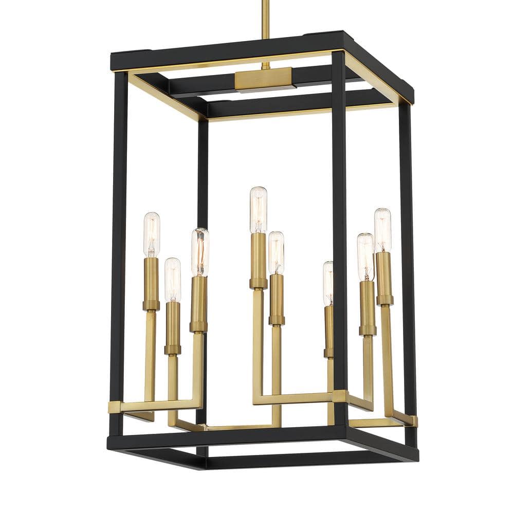 Coal and Soft Brass 8-Light Aluminum Pendant for Indoor/Outdoor Use