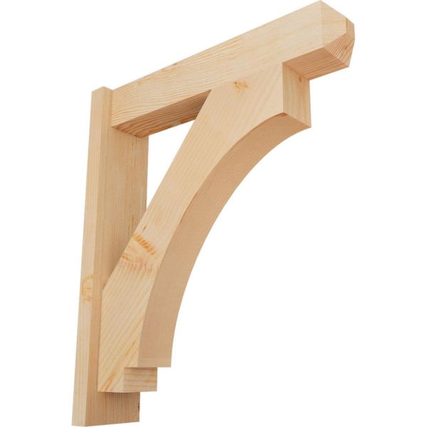 Ekena Millwork 6 in. x 28 in. x 24 in. Douglas Fir Imperial Craftsman Smooth Outlooker