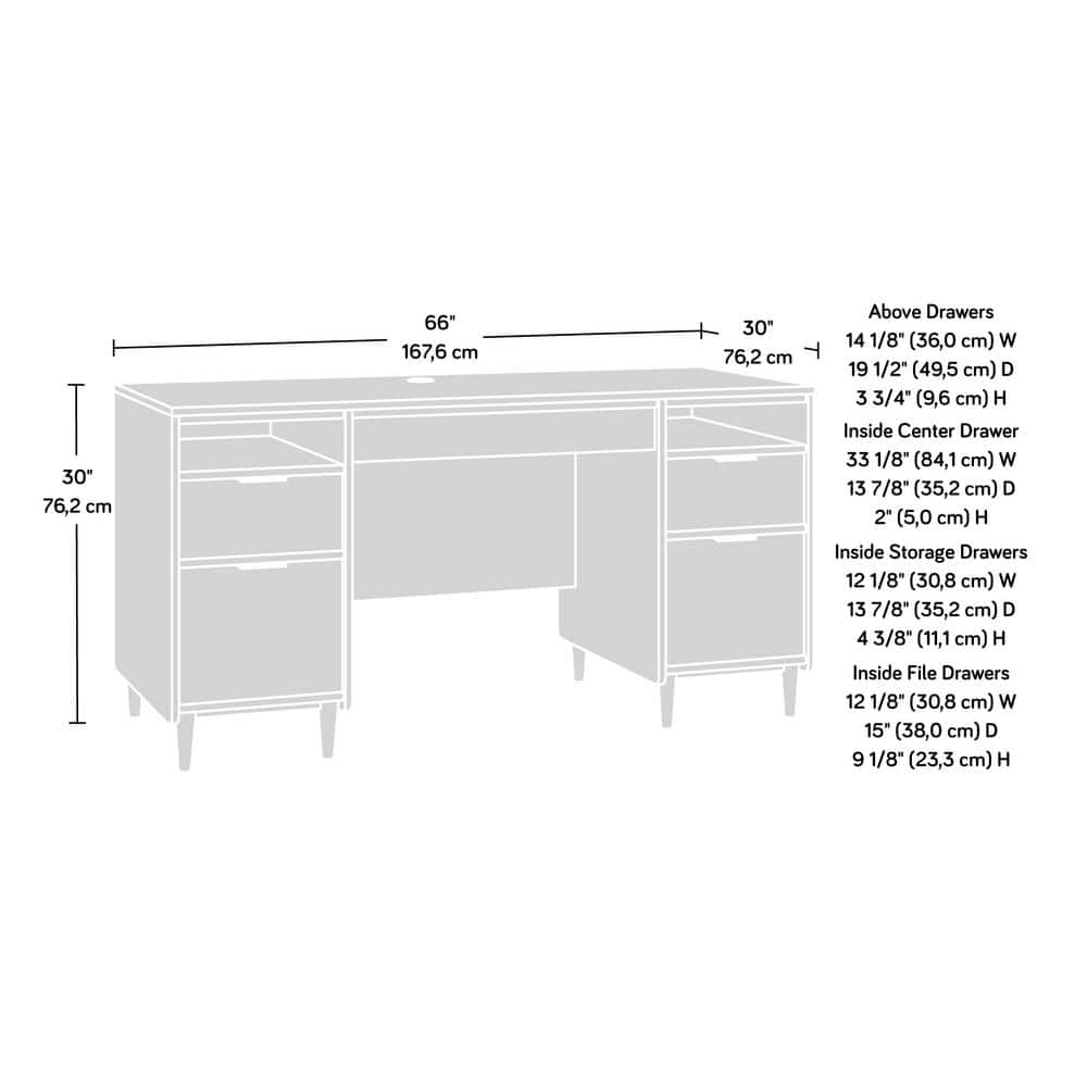Grand Walnut Executive Desk with Drawers and Filing Cabinet