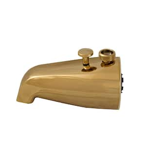 Metal Diverter Tub Spout with FIP Connection and 1/2 in. Top Connection for Hand-Held Shower in Polished Brass PVD
