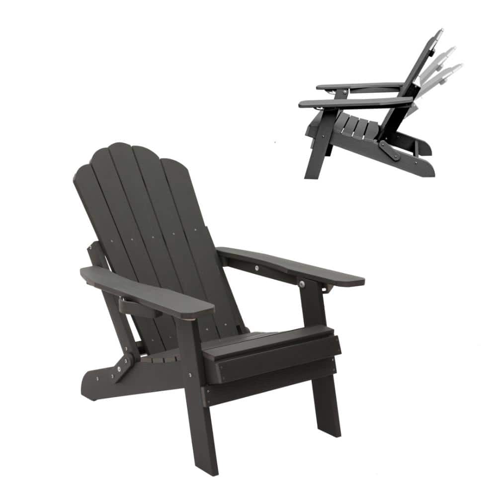 33.27 in Gray  Polypropylene Outdoor Adirondack  Chair with Cup Holder  for Patios price history on PriceWatchPro