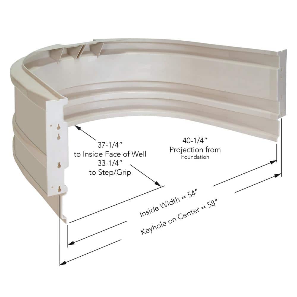 Clear Polycarbonate Round U-Shape Window Well Cover, 55" x 37" x 8"