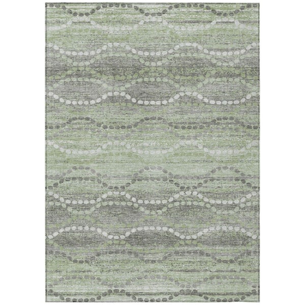 Chantille Machine Washable Indoor/Outdoor Abstract ACN2030 Green 2 ft. 6 in. x 3 ft. 10 in. Area Rug