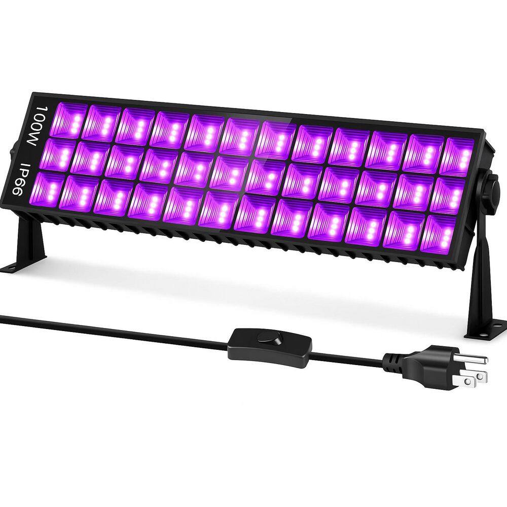 100W Black LED Floodlight 1200-Lumen IP66 Waterproof Adjustable Outdoor Fixture for Stage, Party, and Wall Lighting price history on PriceWatchPro