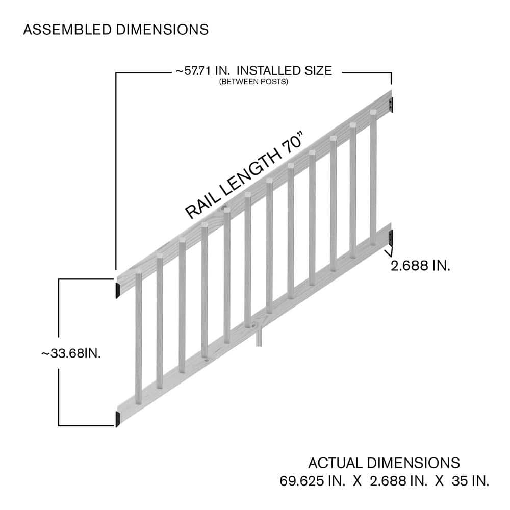 Walnut Tone 6 ft. Wood Stair Railing Kit with Beveled Balusters