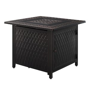 Downey 32 in. W x 24 in. H Outdoor Square Aluminum LPG Fire Pit