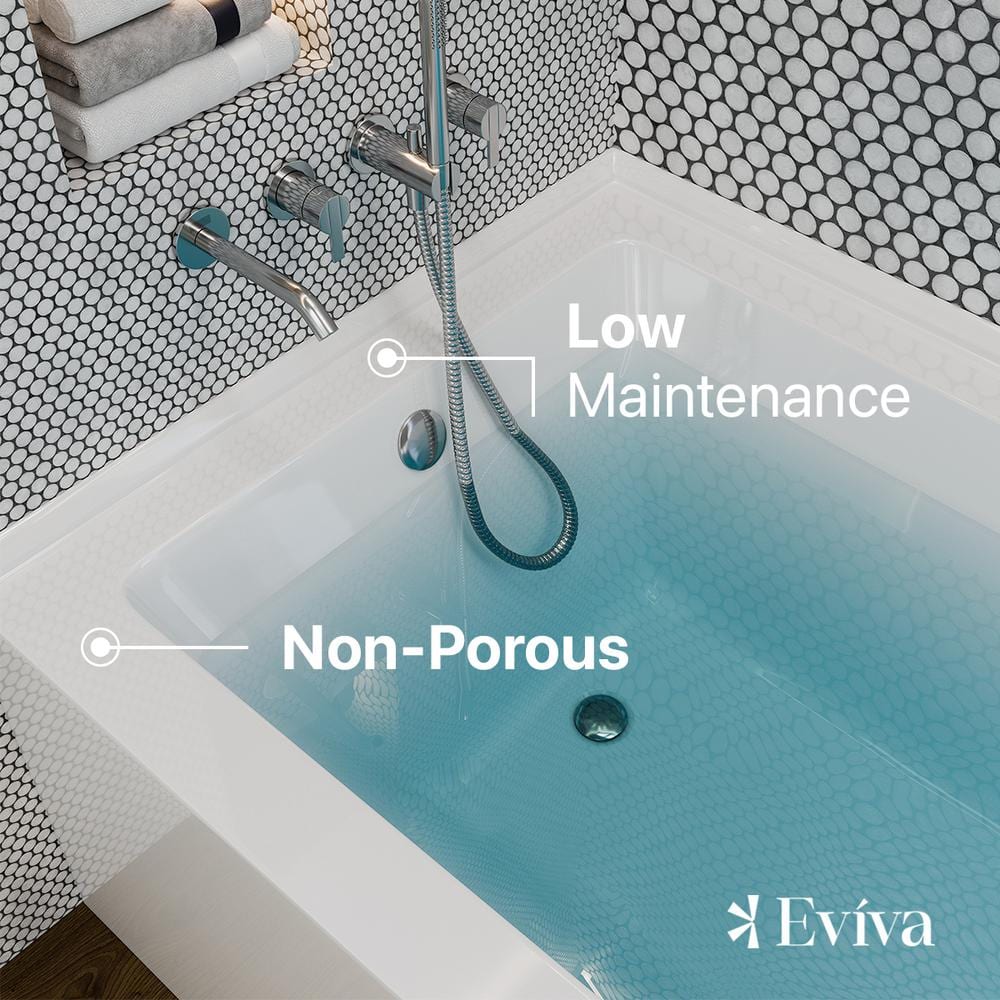 Nova 60'' White Acrylic Alcove Soaking Bathtub