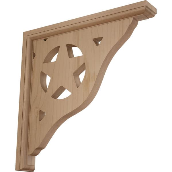 1-1/2 in. x 10 in. x 10 in. Unfinished Alder Wood Austin Bracket