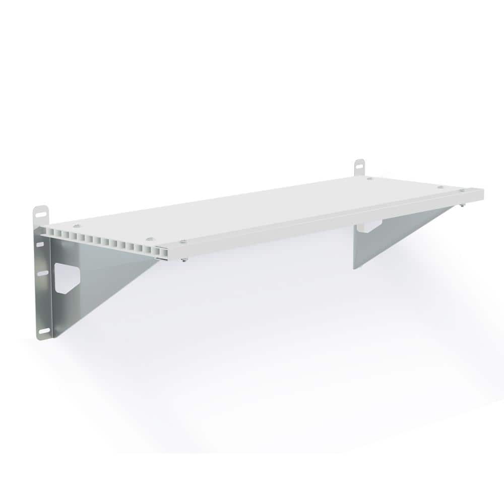 White Steel and Plastic Shed Storage Shelf Kit