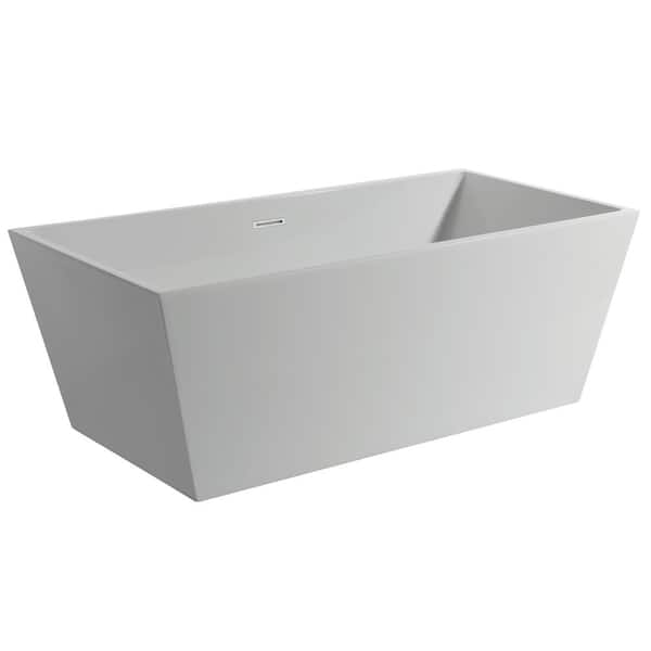 Slade 67 in. x 32 in. Soaking Bathtub with Center Drain in White