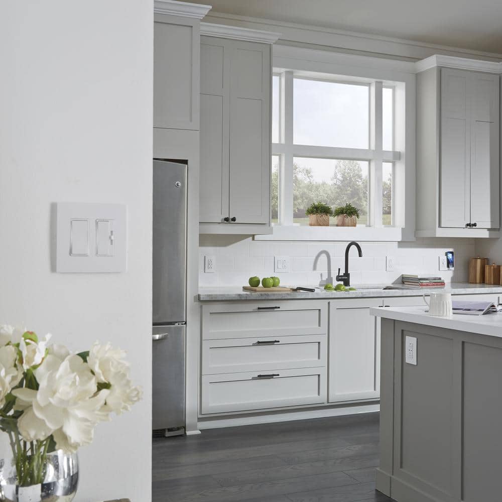 White Polycarbonate 2-Gang Screwless Wall Plate