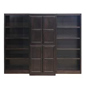 72 in. Espresso Wood 15-shelf Standard Bookcase with Adjustable Shelves