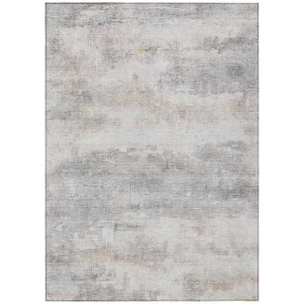 Chantille Machine Washable Indoor/Outdoor Abstract ACN2873 Silver 10 ft. x 14 ft. Area Rug