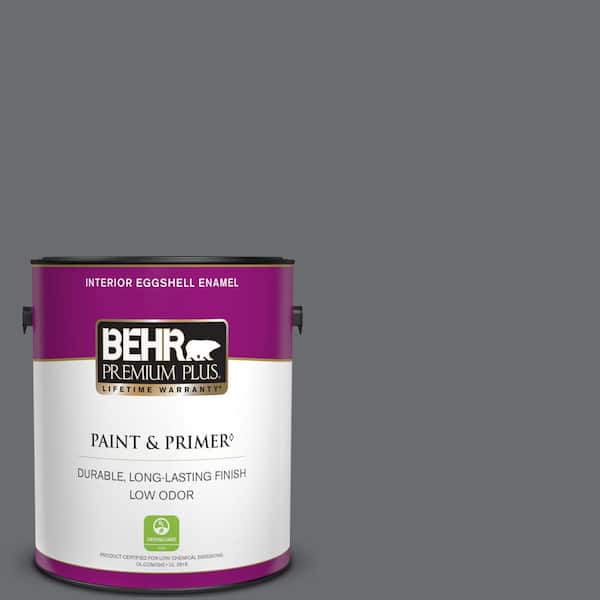 BEHR PREMIUM PLUS 1 gal. #PPF-49 Platinum Gray Eggshell Enamel Low Odor Interior Paint & Primer