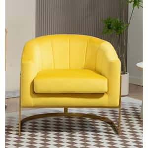 US Pride Demon Yellow Velvet Arm Chair