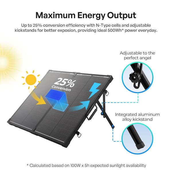 Renogy 100-Watt 12-Volt N-Type Monocrystalline Foldable Solar