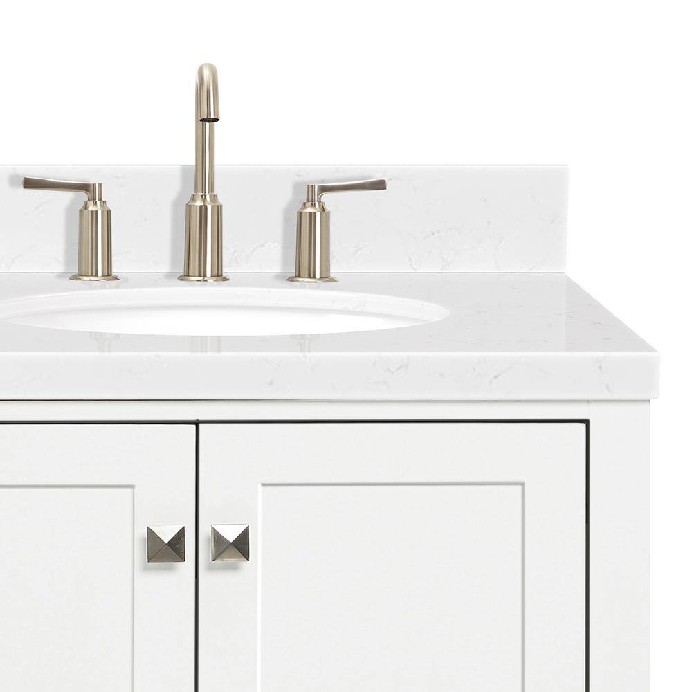 Cambridge 42" White Hardwood Freestanding Single Vanity Set