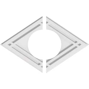 20 in. W x 13-3/8 in. H x 7 in. ID x 1 in. P Diamond Architectural Grade PVC Contemporary Ceiling Medallion (2-Piece)