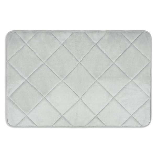 Home Dynamix Capri Haven Light Gray 17 in. x 24 in. Machine Washable Memory Foam Bath Mat