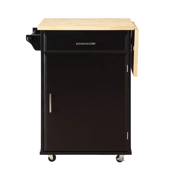 Easy Goods Living Townville Black Single Kitchen Cart