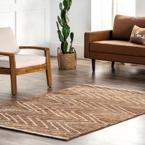 Sharie Brown 5 ft. x 8 ft. Geometric Wool & Cotton Area Rug