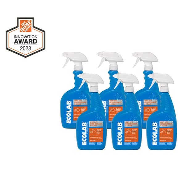 ECOLAB 32 oz. Heavy Duty Citrus Degreaser Concentrate Cleaner, Attacks Grease and Grime (6-Pack)