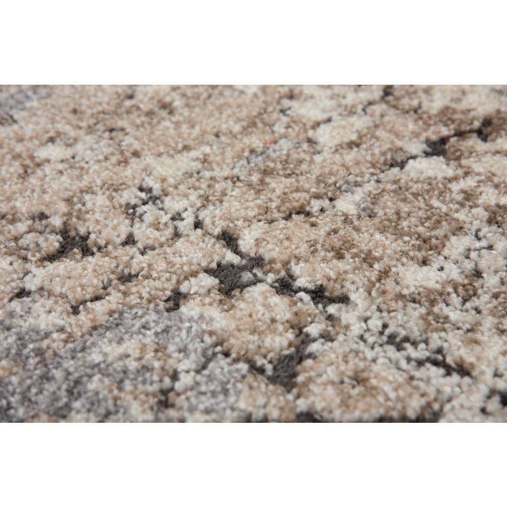Venice Gray and Beige Abstract Synthetic Area Rug