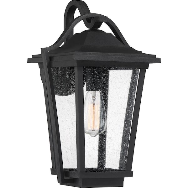 Darius 1-Light Black Outdoor Wall Lantern Sconce