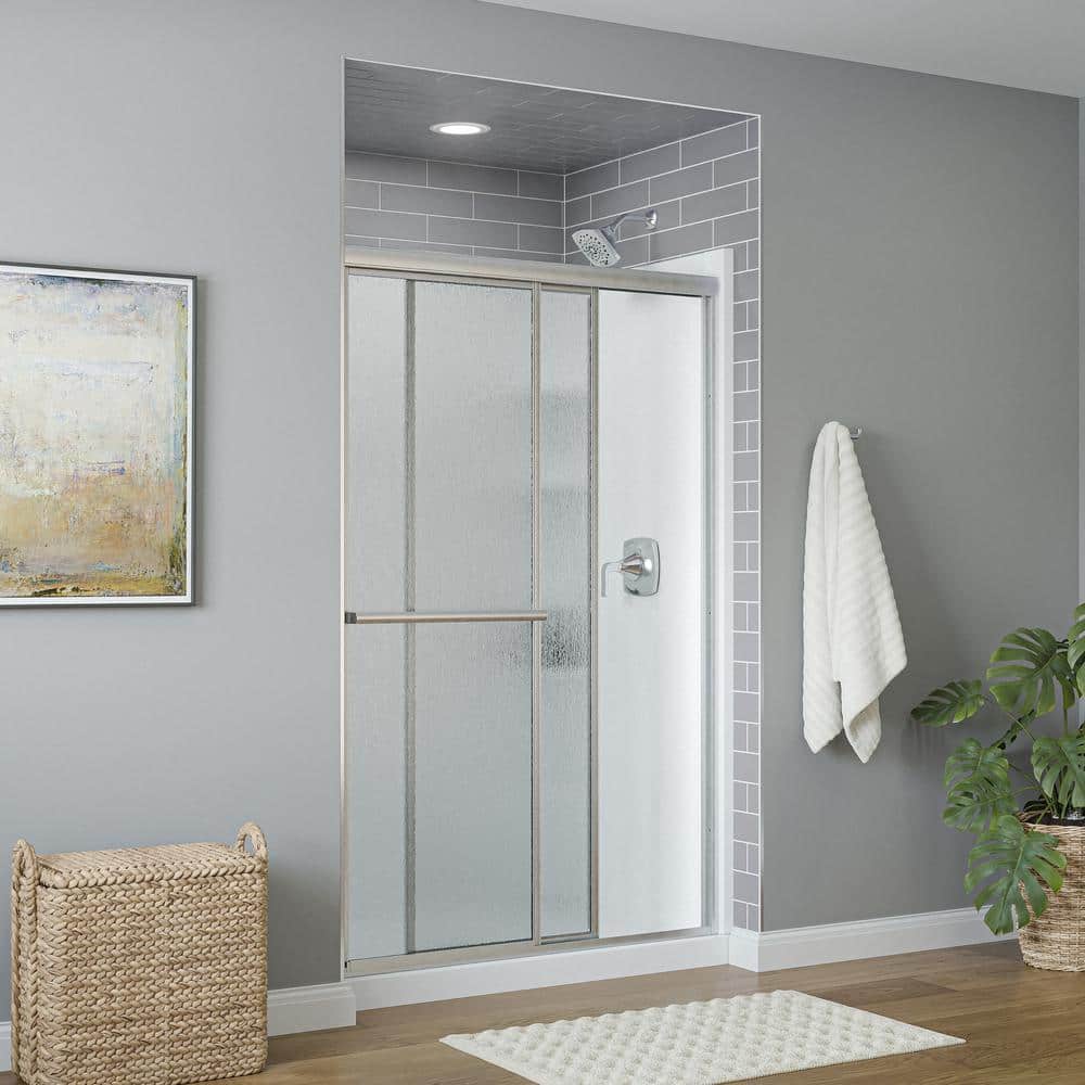 Sterling 48" x 70" Silver Framed Sliding Shower Door