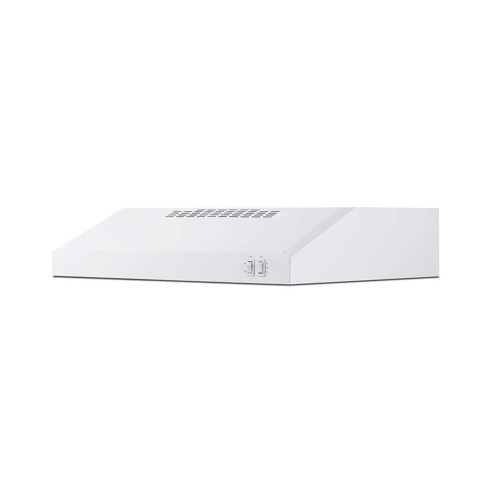 Summit 24" White Convertible Under Cabinet Range Hood with Charcoal Filter