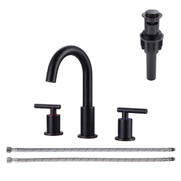 AVITAS 8 in. Widespread Double Handle Bathroom Faucet 3-Holes Modern Bathroom Sink Faucet in Oil Rubbed Bronze