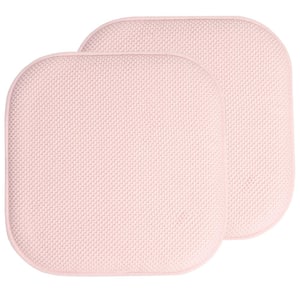 Honeycomb Memory Foam Square 16 in. x 16 in. Non-Slip Indoor/Outdoor Chair Seat Cushion, Pink (2-Pack)