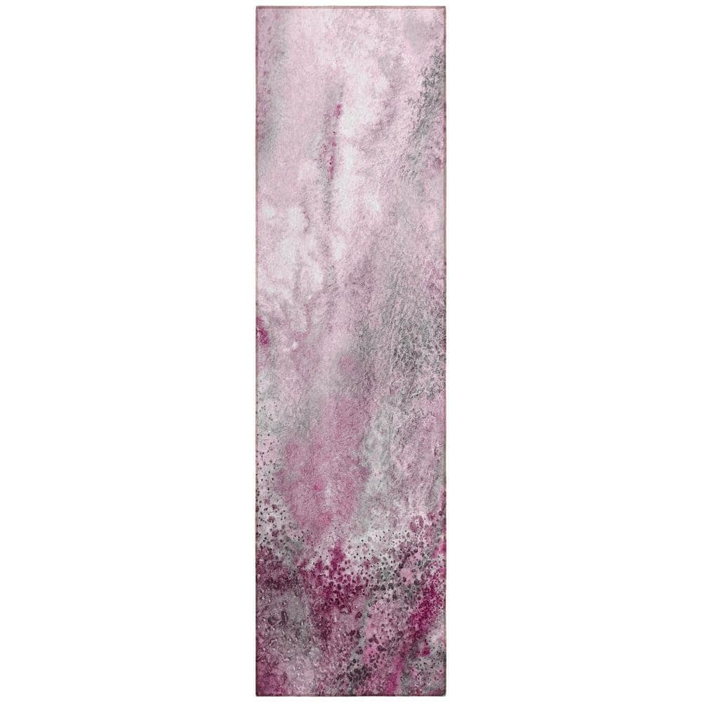 Pink 2 ft. x 7 ft. Abstract Indoor / Outdoor Area Rug price history on PriceWatchPro