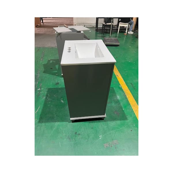 23.6 in. Storage Cabinet, Accent Cabinet with 2 Doors and Closed Drawer, Gray