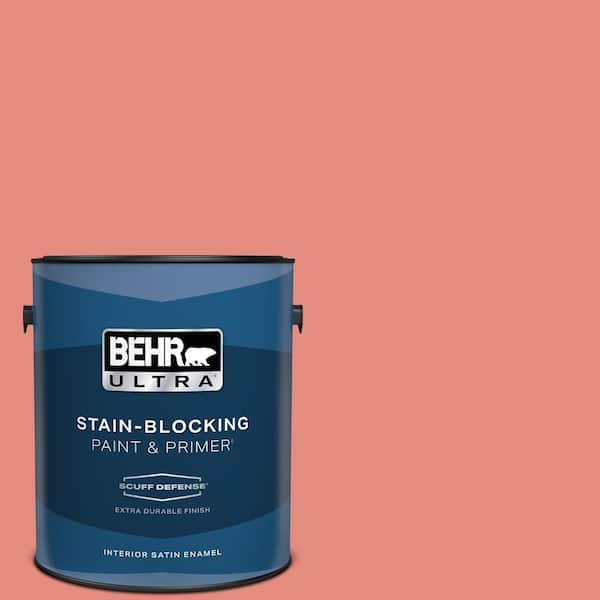 BEHR ULTRA 1 gal. #190D-5 Peony Pink Extra Durable Satin Enamel Interior Paint & Primer