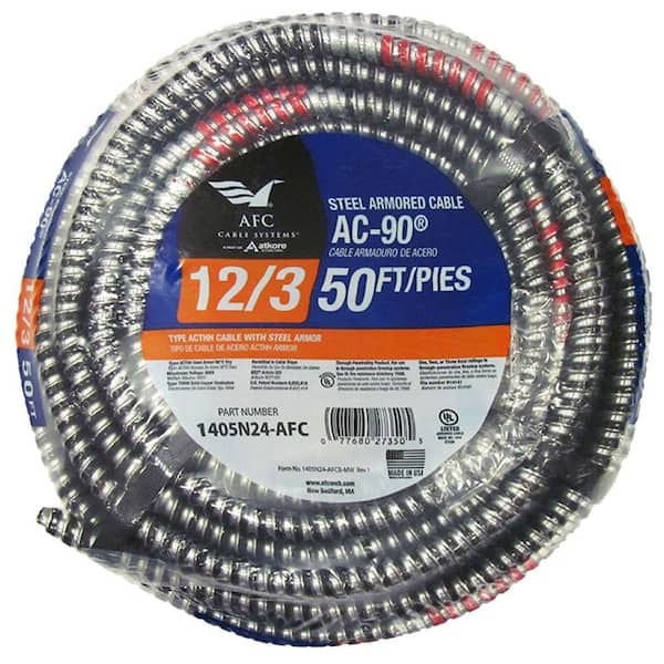 AFC Cable Systems 12/3 x 50 ft. BX/AC-90 Armored Electrical Cable