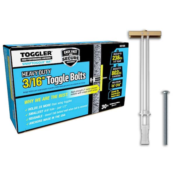 SNAPTOGGLE BA 802-lb 3/16-in x 2 1/2" Slotted Toggle Bolts Combo Head Bolts (30-Pack)