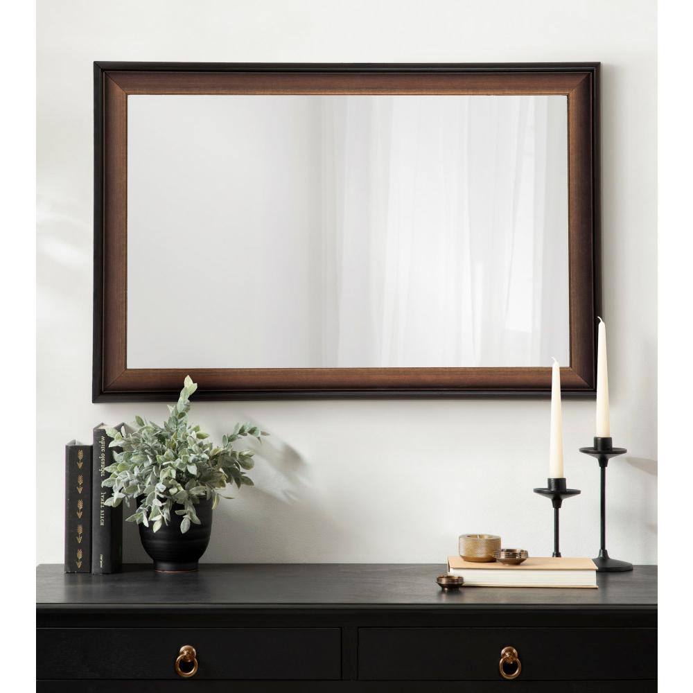 Gotley 24x36 Bronze Rectangular Wall Mirror with Scooped Frame