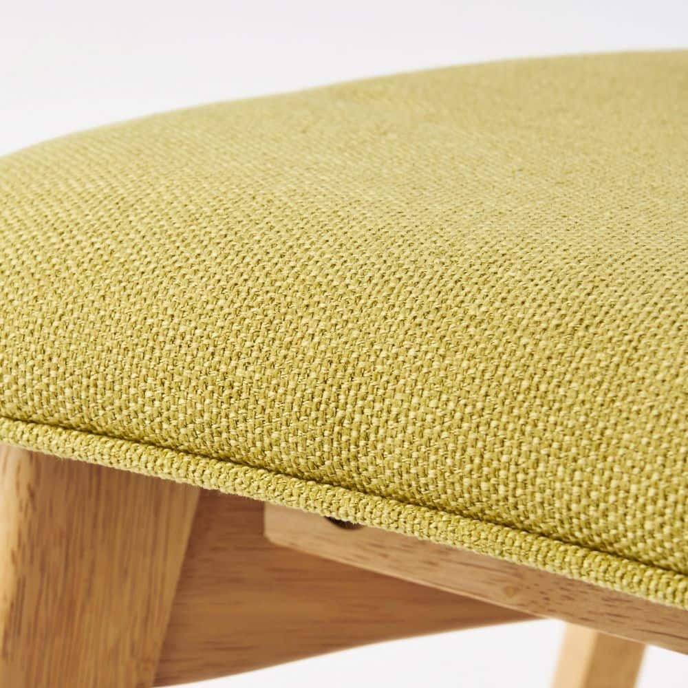 Green Tea Upholstered Mid-Century Modern Side Chairs with Oak Frame, Set of 2