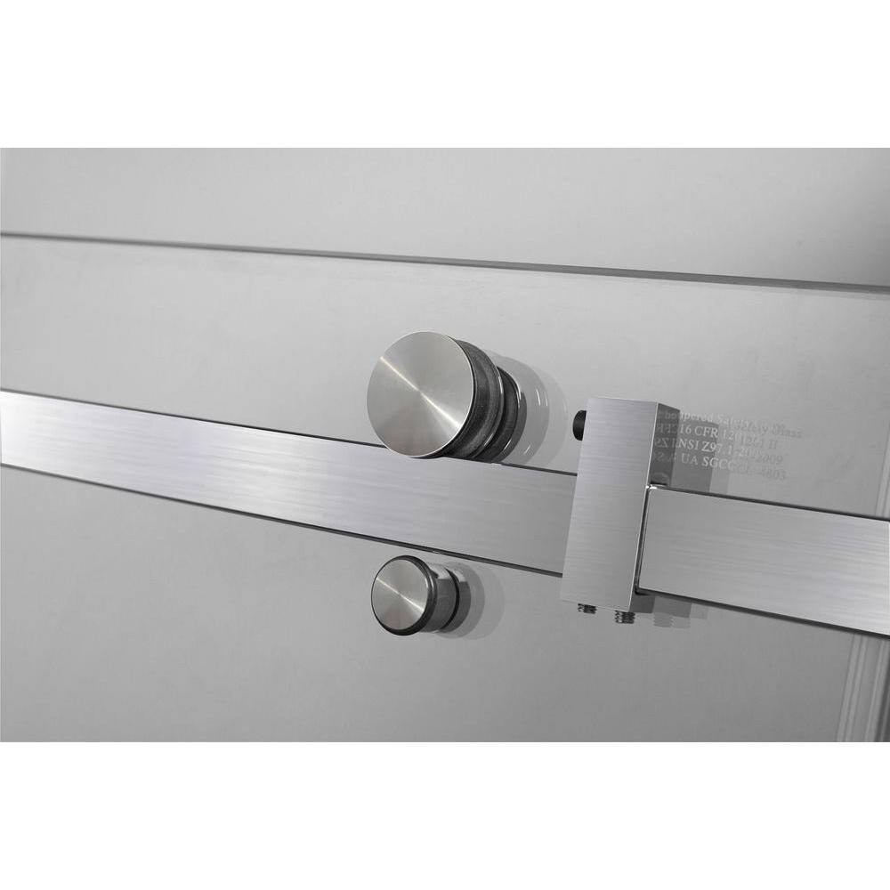 Moselle 75" Frameless Sliding Shower Door with Stainless Steel Hardware