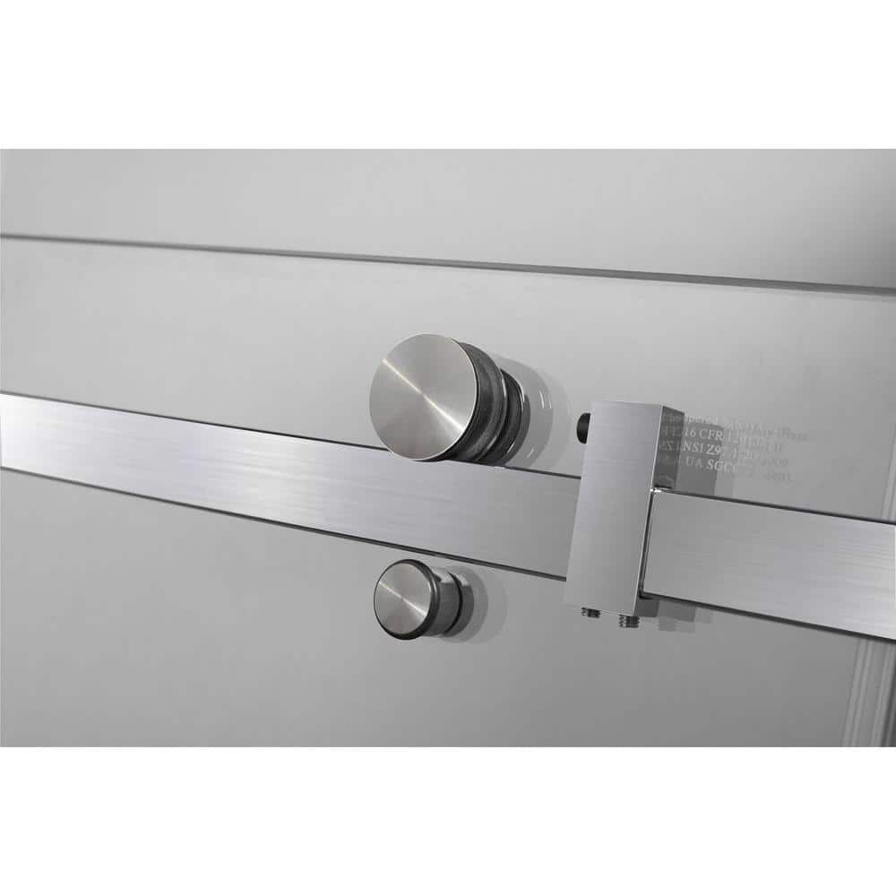 Moselle 60" x 77.5" Clear Tempered Glass Frameless Sliding Shower Door