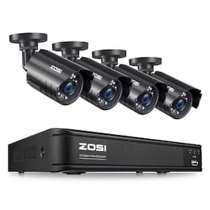 8-Channel H.265+ 5MP-Lite DVR Outdoor Security Camera System with 4 1080p Wired Outdoor Bullet Cameras
